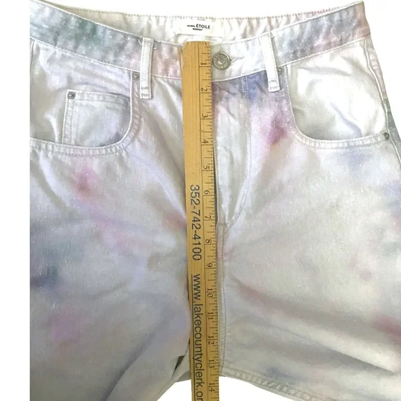 Isabel Marant Étoile Tie-Dye High Waisted Jeans Denim Pastel Cotton Batik - Picture 12 of 16